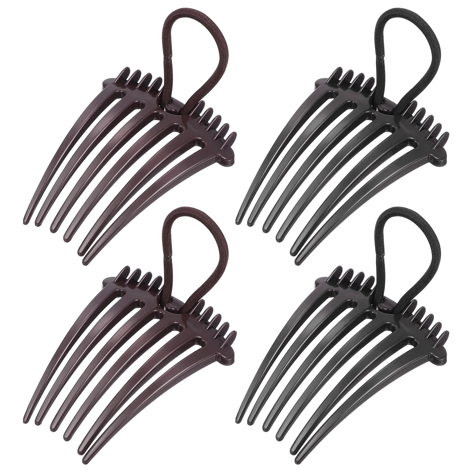 

4pcs Fountain Headpiece Comb Styling Holder Wedding Accessories Curly Women Headband Plastic Hair Comb Design