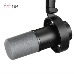 FIFINE XLR/USB Dynamic Microphone,Recording Metal Mic with Real-time Monitoring,Volume Control,Touch Mute for Vocal Podcast-K688