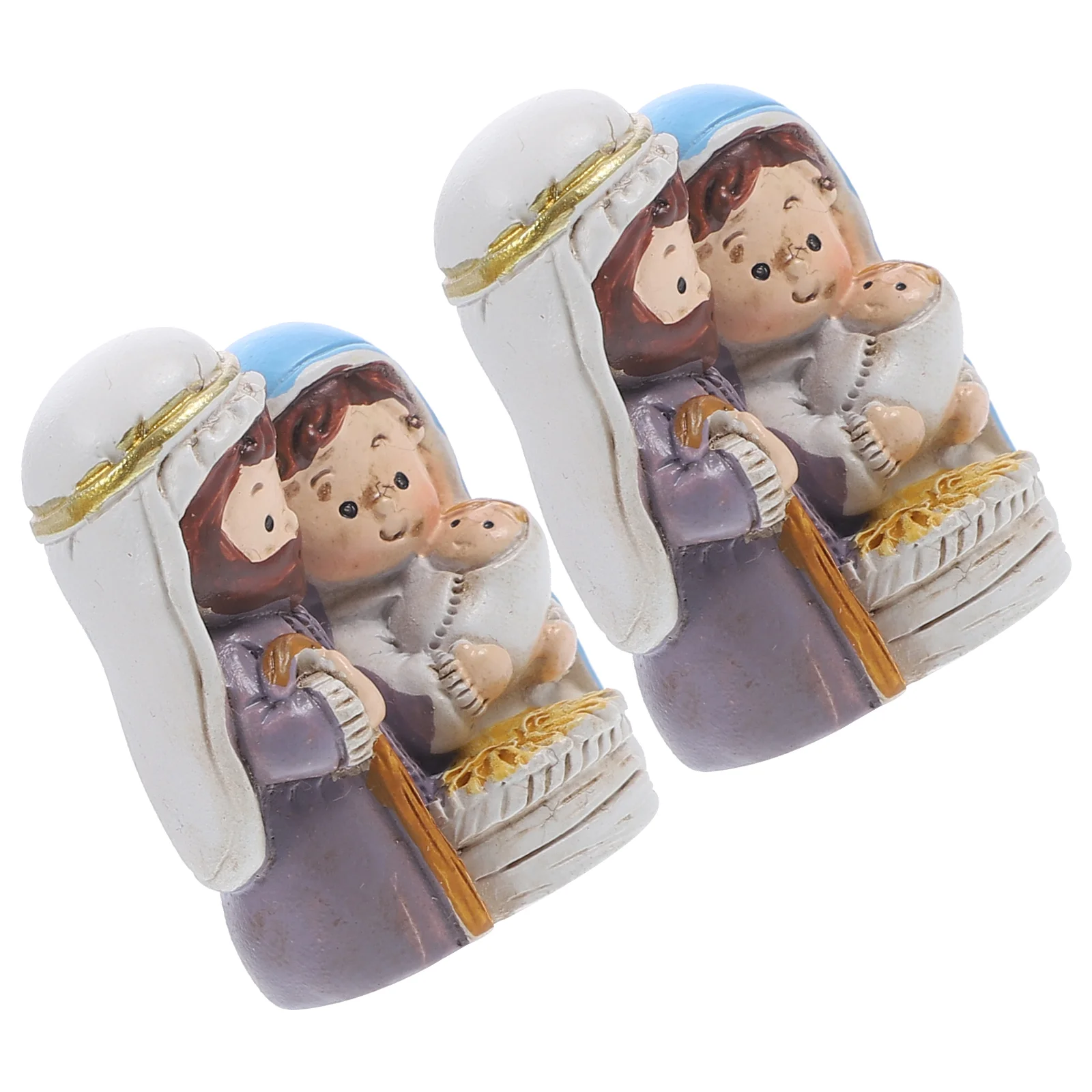 

2 Pcs Baby Jesus Figurine for Ranch Ornament Christian Ornaments Christmas Tree Scene Figurines