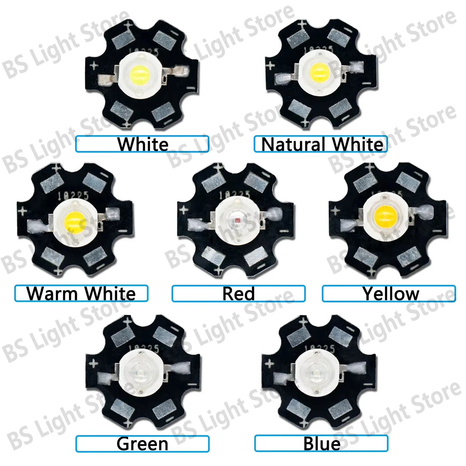 10pcs Led Bead 1W 3W High Power Warm White/Cold White/Natural White/Red/Green/Blue 20mm Star Flashlight Spotlight Light Source