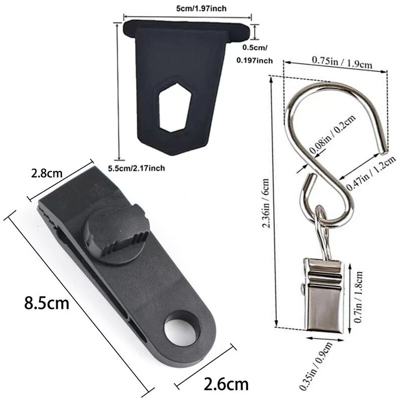 36pcs/Pack Awning Rail Hanger Hooks For Caravana Motorhome Fiamma Thule Omnistor Camper Accessories Tent Clamp Tarp Clips Buckle
