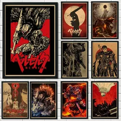 Japanese Anime Sword Style Legendary Poster Wholesale Retro Style Berserk Cartoon Cartoon Canvas Hanging Painting