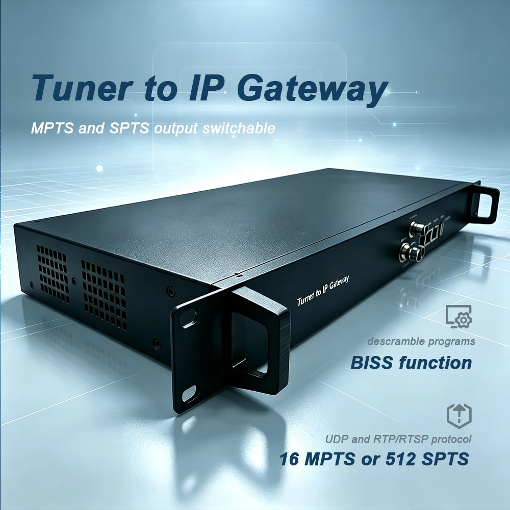 16 Channel IPTV Headend Gateway,MPTS SPTS UDP RTP Out DVB-S2/S2X Tuner to IP Converter With ASI Input,Digital Signal Demodulator