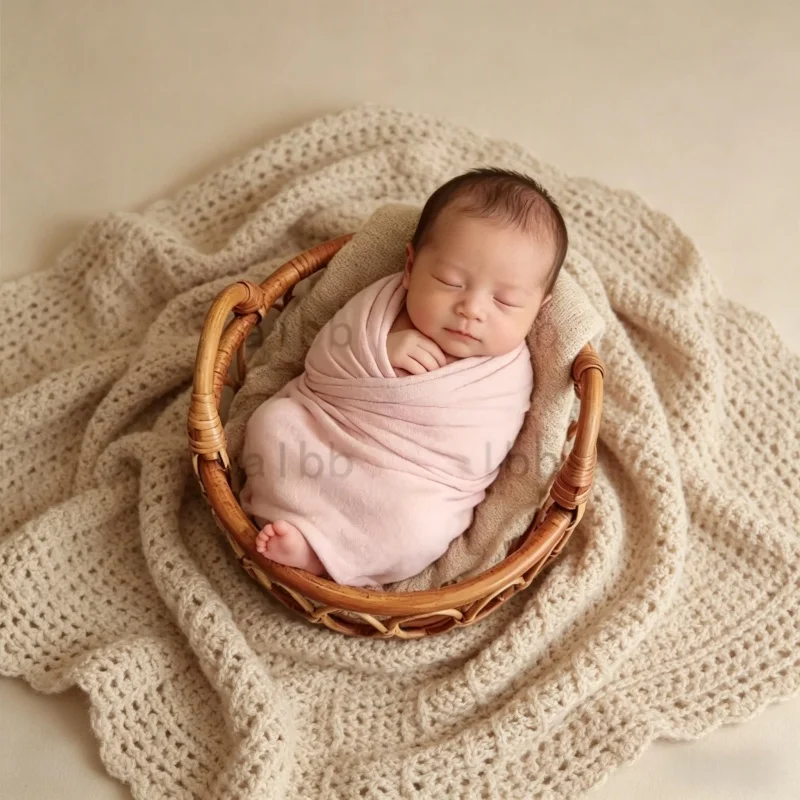 baby-photography-props-retro-rattan-basket-chair-infant-posing-bed-baby-girl-boy-photo-shoot-studio-background-accessories-kit