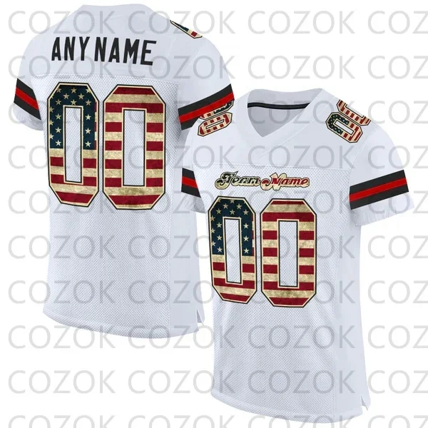 

Custome White Football Jerseys for Men Women Unisex Football Short Sleeves Athletic Tee Shirts