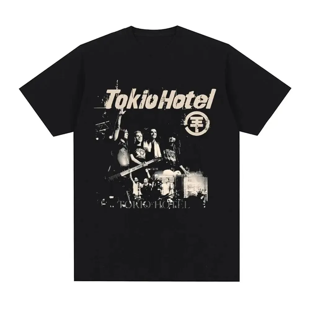 Camiseta con estampado de banda de Rock Tokio Hotel Kaulitz, Camiseta de algodón, camiseta de manga corta de tendencia, ropa informal estilo Hip Hop para hombres y mujeres, ropa
