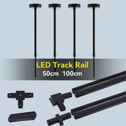 Track Light Rail Set 2-draads verlichtingsarmatuur 0,5M 1M Spot Led Track Lamp voor woonkamer Rechte/L-vorm Connectors Plafonddoos
