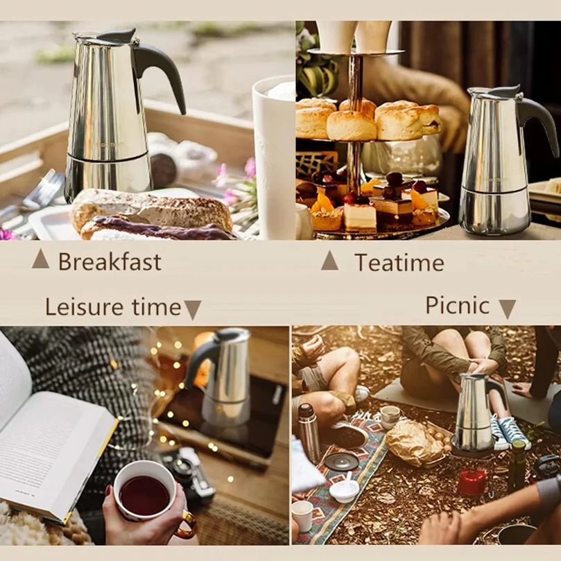 4/6/9 Cangkir, Alat Pembuat Ko - Moka Pot Stove ulasan dan harga