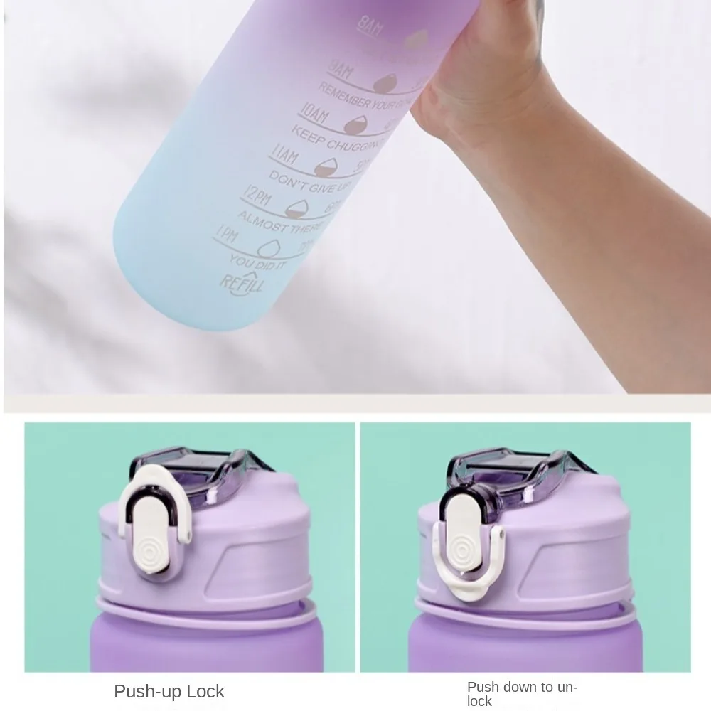 2024 900ML Sports Water Bottle with Time Marker Leak-proof Cup Motivational Portable Water bottle for Outdoor Sport Fitness BPA