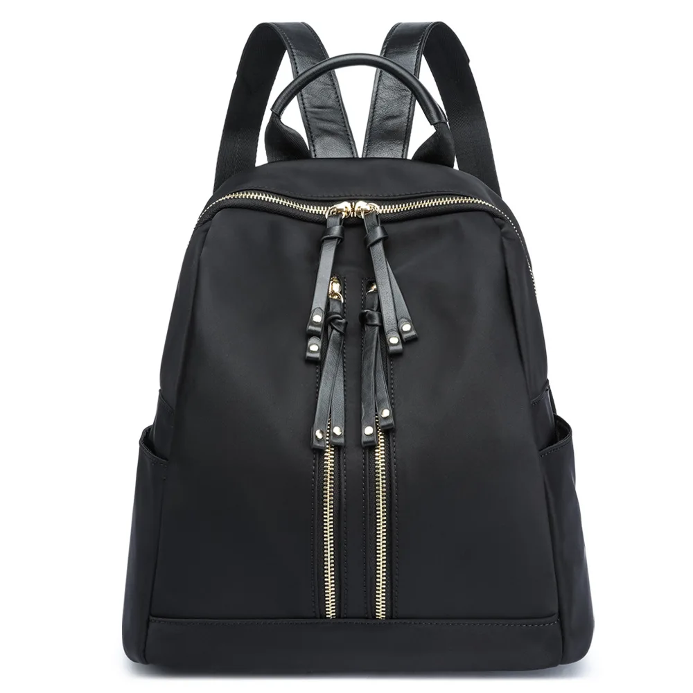 

Новый повседневный нейлоновый рюкзак из натуральной кожи для женщин, модный универсальный верхний слой из воловьей кожи, женский двойной рюкзак на плечо, повседневный простой