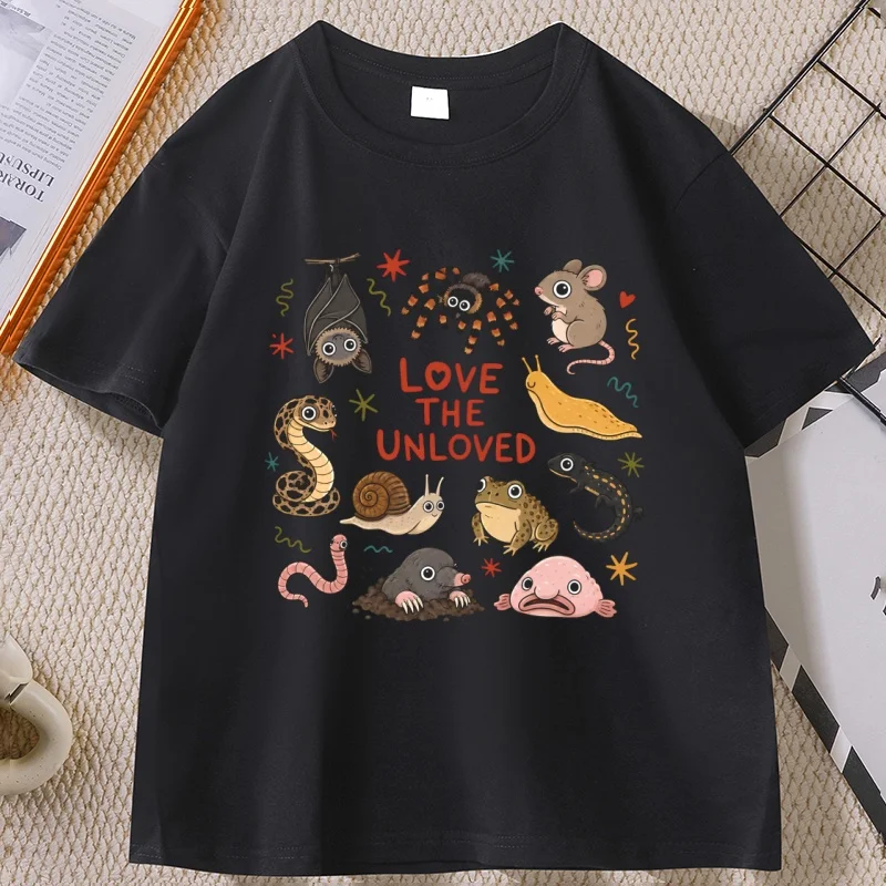 Love The Unloved T-Shirt Funny Cute Weird Animal Tee Casual Round Neck Science Nerd Top Animal Lover Graphic T-Shirts