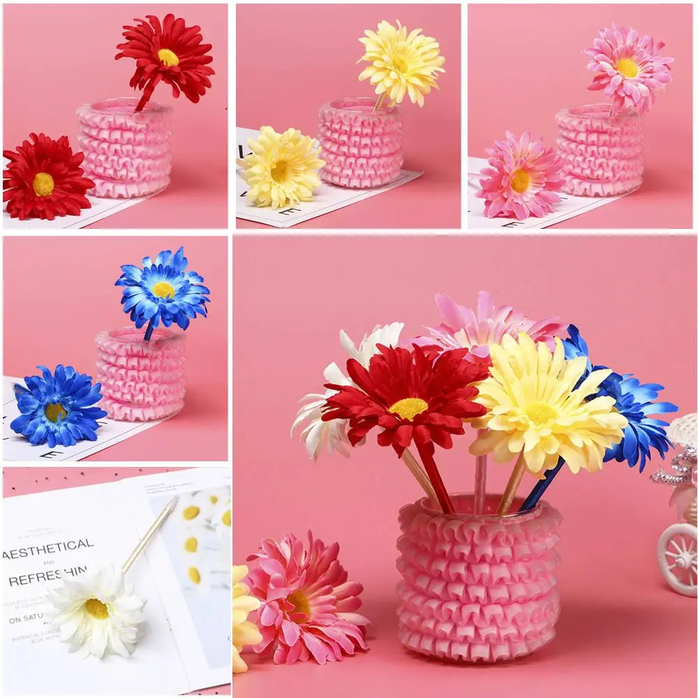 Writing Supplies Mother Day Signature Office & School Supplies Ballpoint Pens Flocked Rose Pen Neutral Pencil Flower Pencils