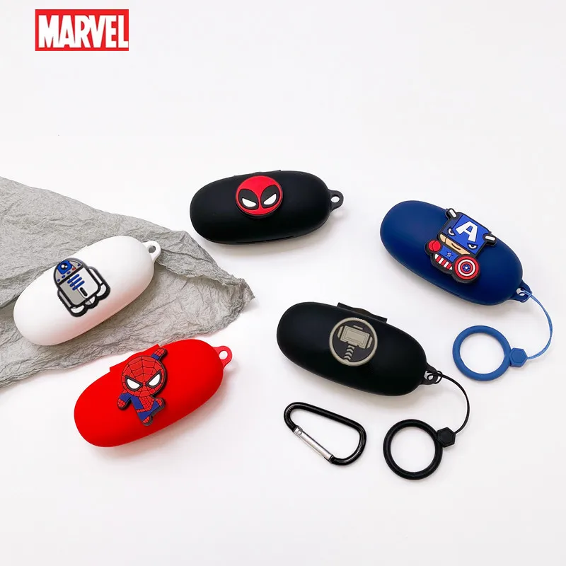 Cartoon Marvel Earphone Case For 1MORE ComfoBuds Pro Silicone Blutooth Earbuds Charging Box Protective Cover With Lanyard