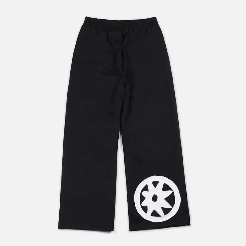 BSLM Joggers Straight Wide Leg Sweatpants Unisex Baggy Jogging Pants Patched Sports Trousers Men Women Oversized Loose Bottoms