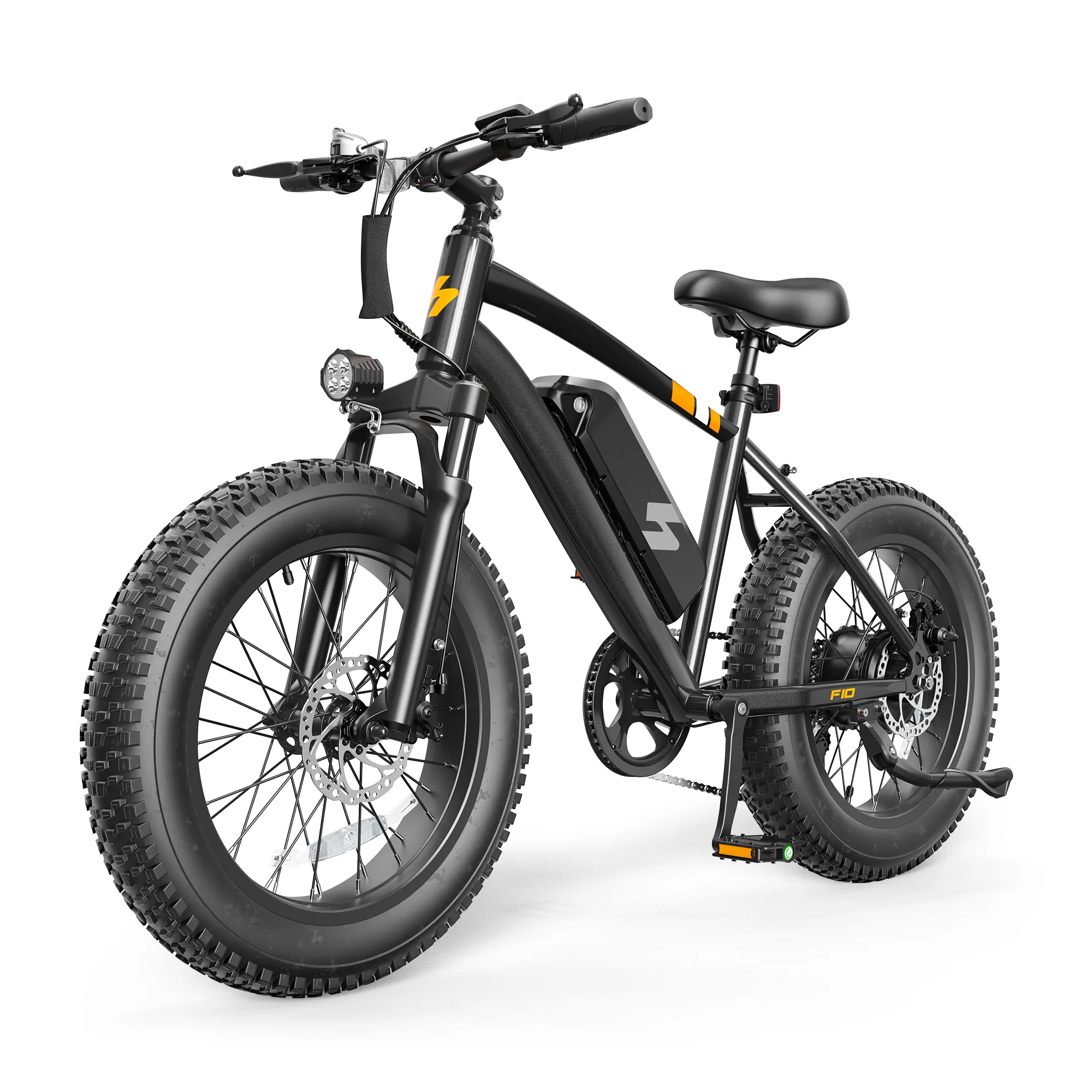 Hopepeak F10 Fat Tire Electric Bike for Adults, 20"×4.0" Fat Tire Electric Mountain Bike, Peak 1200W 48V 10.4Ah,  28MPH 55 Miles  Electric Bicycle, 7-Speed