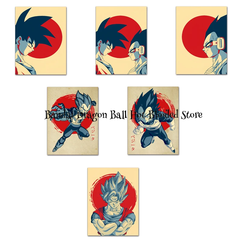 

Dragon Ball Vintage Japanese Poster Canvas Painting Goku Vegeta Decorative Paintings Home Decor Picture Manga Birthday Gifts