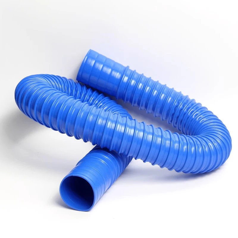 Tubo de succión de polvo de PVC azul de 1 metro, manguera Flexible de 30-100mm, conector suave de eliminación de polvo Industrial corrugado para