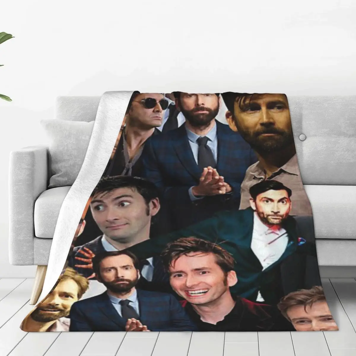 

David Tennant Collage Blanket Sofa Bedroom Bed Home Office Nap Blanket Car Travel Picnic Blankets Gift