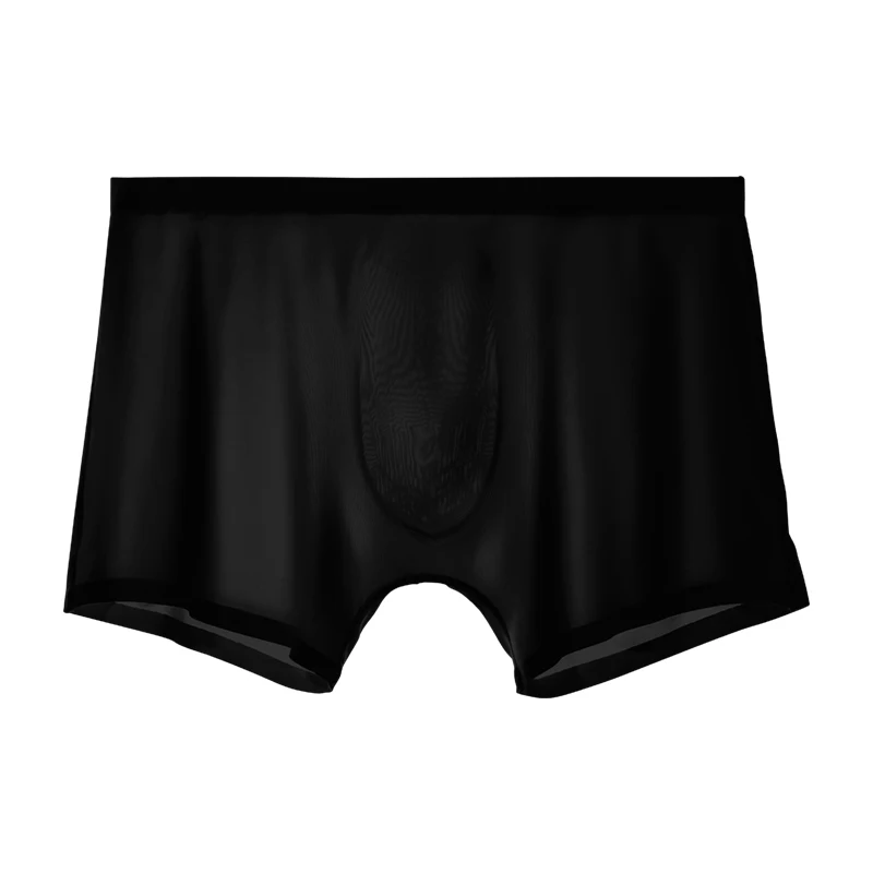 

Men's Underwear, Ice Silk 3D Molded Crotch, Seamless Ultra-Thin Boxer Briefs, Breathable Summer Shorts