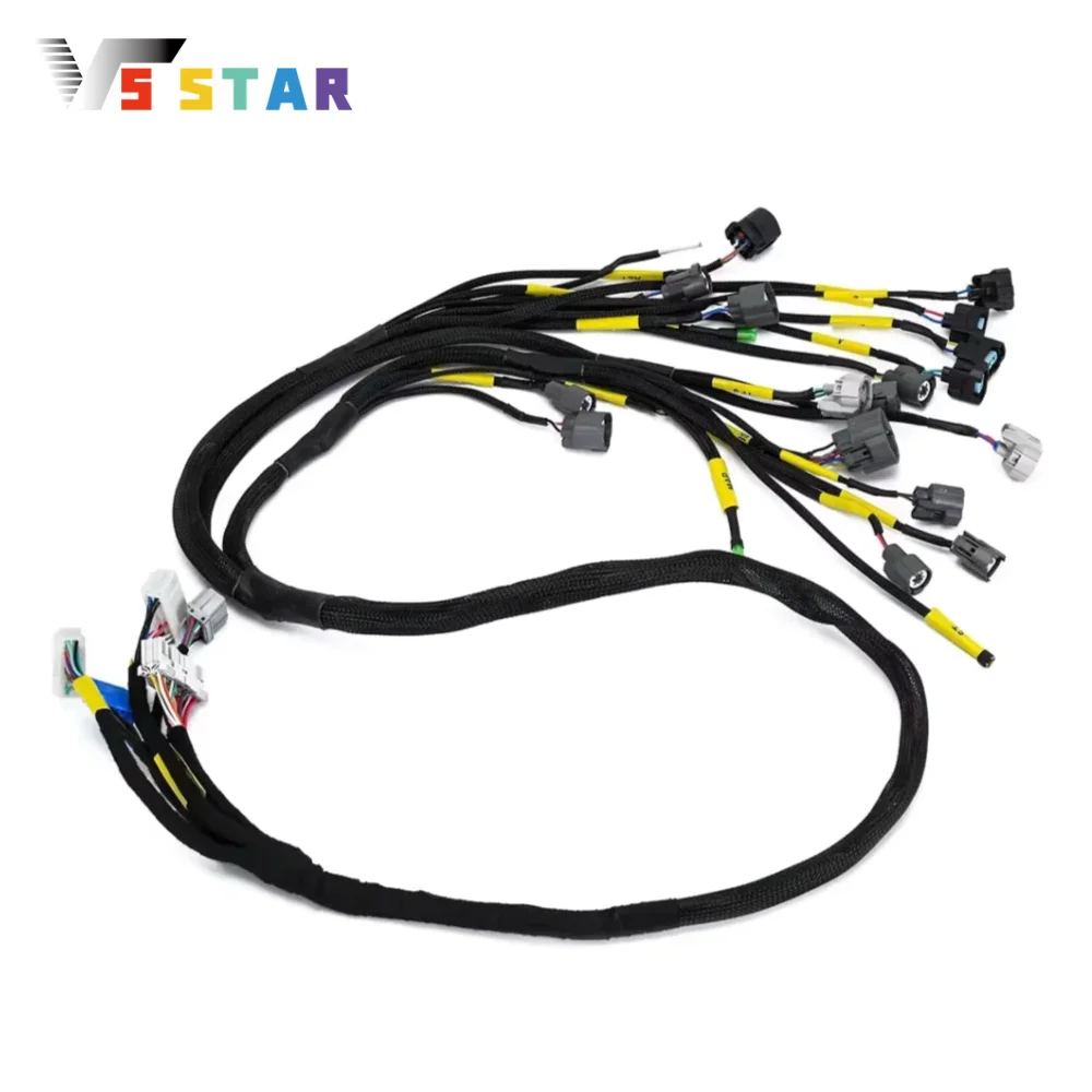

OBD2 D & B-series Tucked Engine Wire Harness Black For 1992-2000 Civic Integra B16 B18 D16
