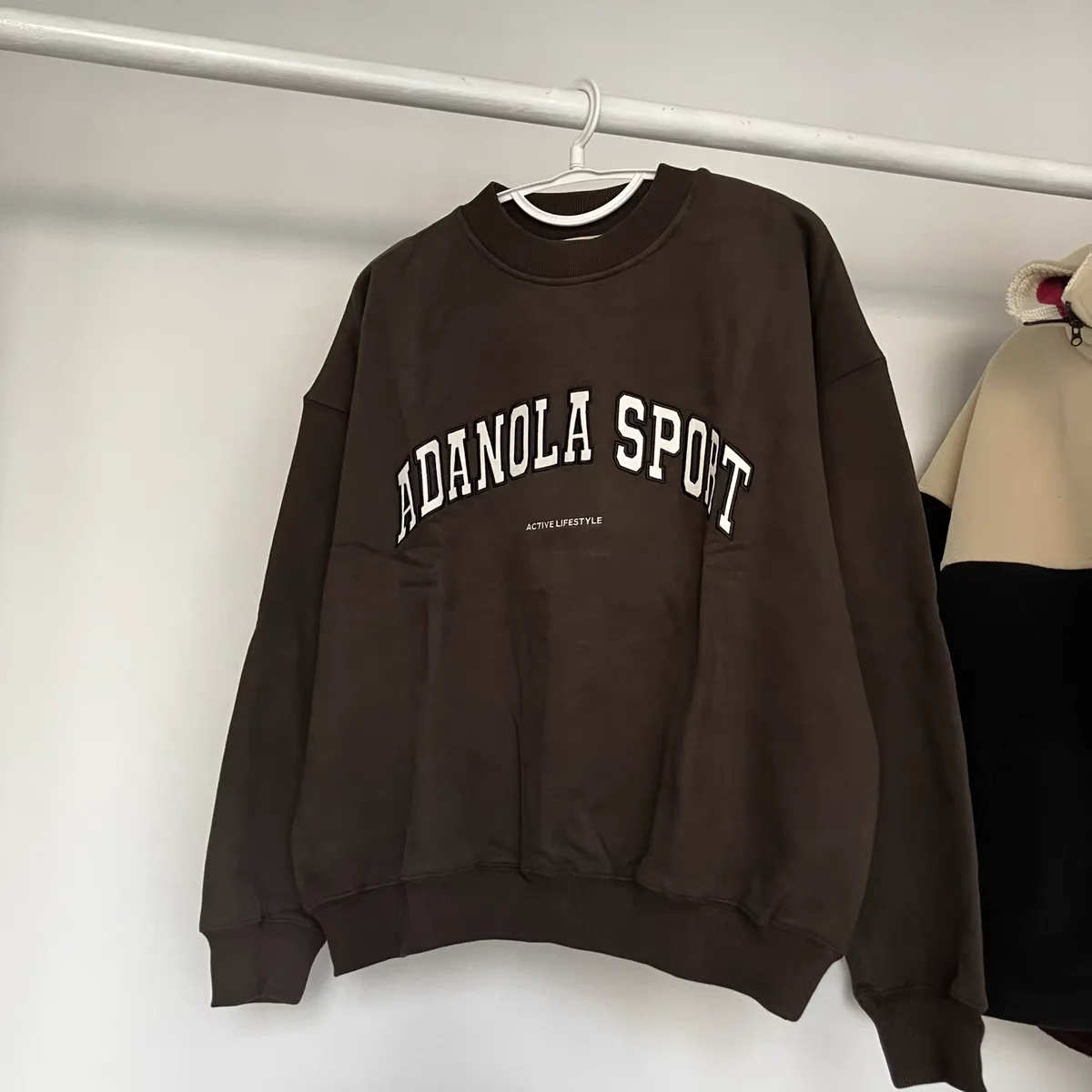 

Kendal Oversized round Ne Sweatirt Fitn Sport ADANOLA Cotton Circle Street Sle Long Sve Thiened Autumn Winter