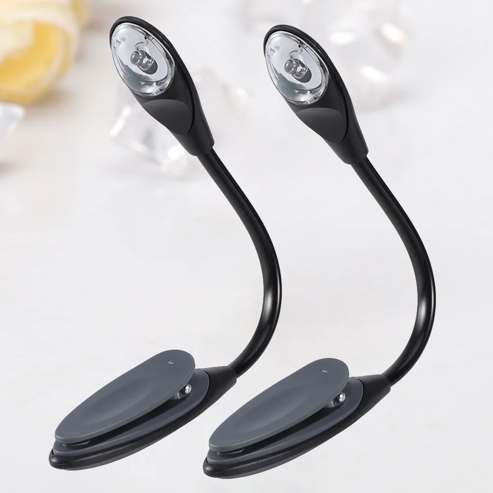 

2Pcs LED Book Light Clip 0.17W Portable Reading Light for Books in Bed Operated Non Flickering Eye Protection Lamp Gray