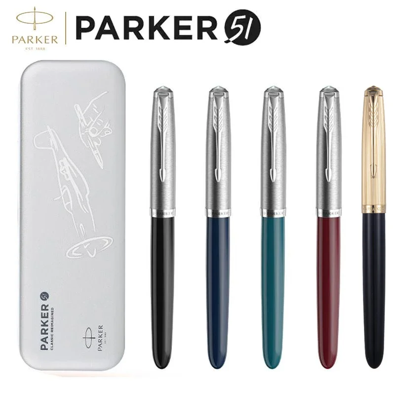 

Genuine Parker 51 Luxury Brand Series Fountain Pen Stainless Steel/18K Gold Nib Business Office Gift Writing Classic Retro Pen