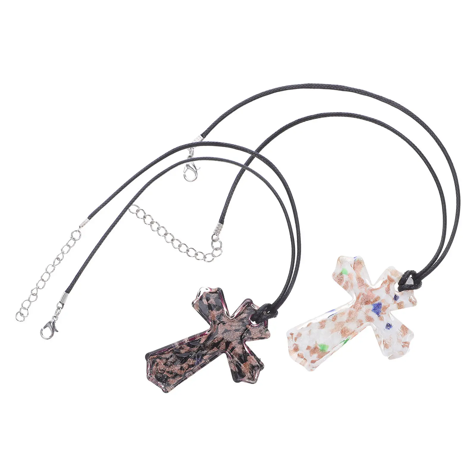 

2 шт. Изысканные хрустальные кулоны-крестики из золотистого стекла ручной работы для изготовления ювелирных изделий, поделок своими руками, религиозных ожерелий