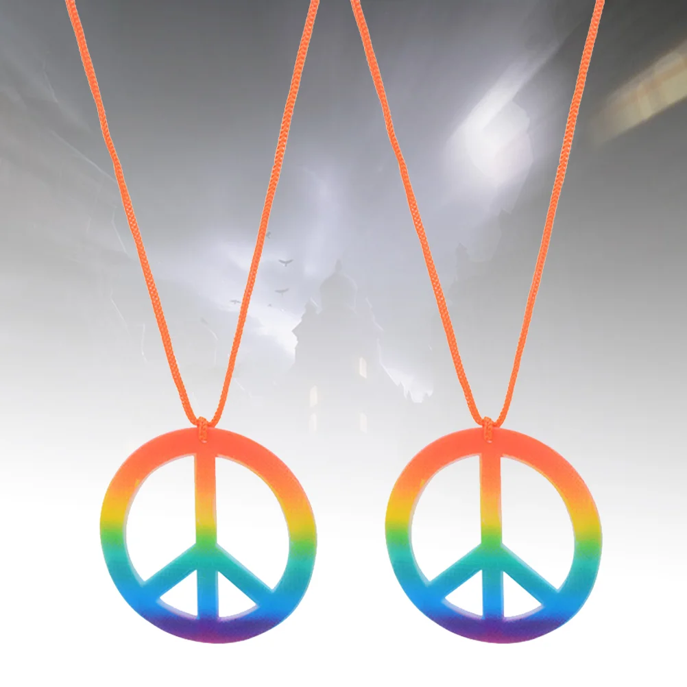 2 Pcs Halloween Costumes Emblems Pendant Colorful Fashion Peace Charm Creative Sign