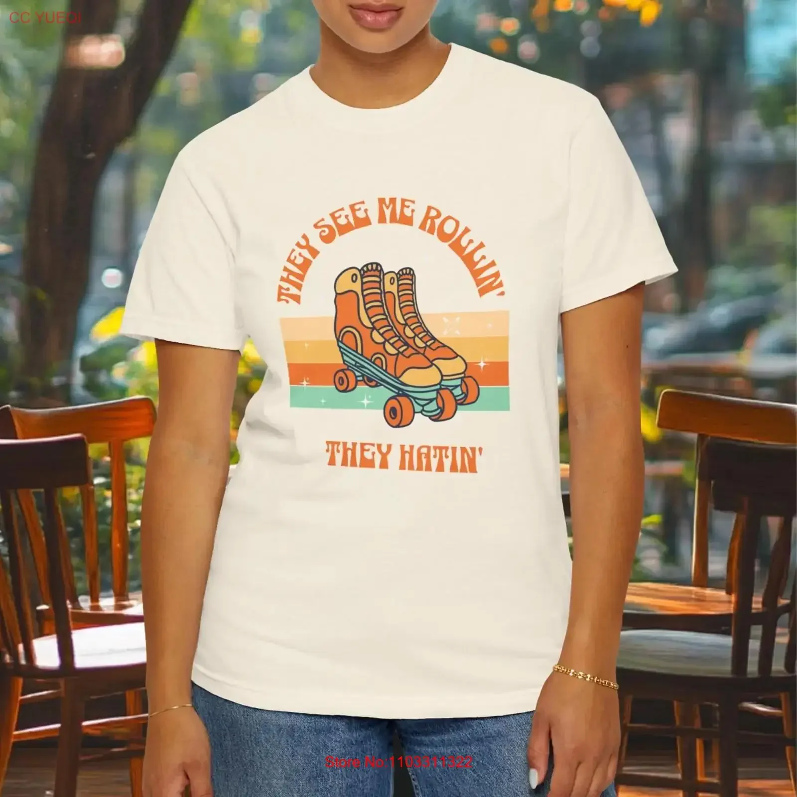They See Me Rollin' camiseta Retro patinaje sobre ruedas divertido Vintage Derby estilo clásico de los años 70 patinador Skate Rink vintage lavado