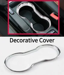 1pc Car Chrome Cup Holder Center Console Cover Trim Suitable For Buick-Encore/ For Opel Vauxhall-Mokka 2012-2018 Interior Parts