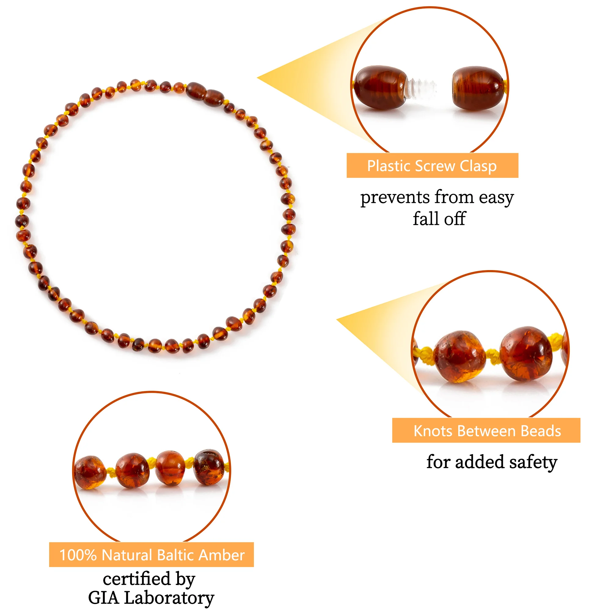 Fashion Natural Baltic Necklace - Certified as 100% Authentic Baltic