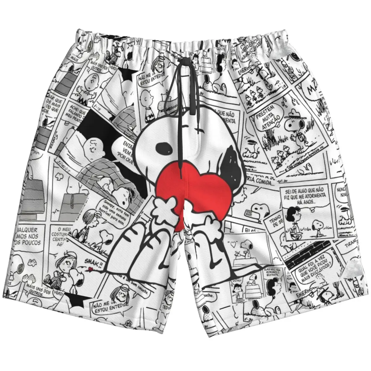

Snoopy Peanuts Men's Swim Trunks Quick Dry Swimming Board Shorts Mesh Lining Beach Swimwear