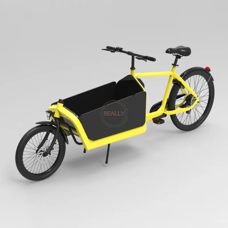 T05C Cargo Bike Two Wheel Electric Bicycle 7 Speed Family Bicycle With Passenger Tricycle Rickshaw