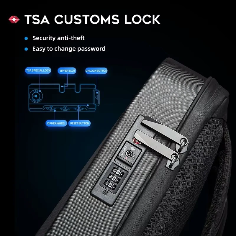 Bange novo design de concha anti-ladrão tsa lock mochila masculina à prova dwaterproof água 15.6 polegada mochilas para portátil homem saco de viagem com carregamento usb