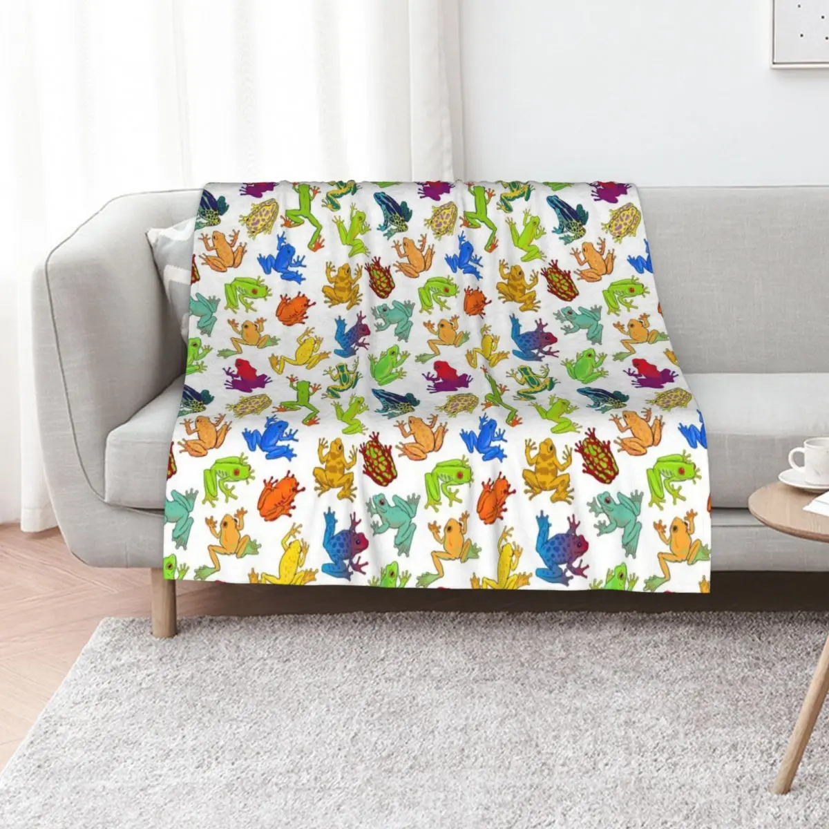 

Colorful Frogs Throw Blanket blankets and throws for sofa Luxury St Summer Beddings Blankets