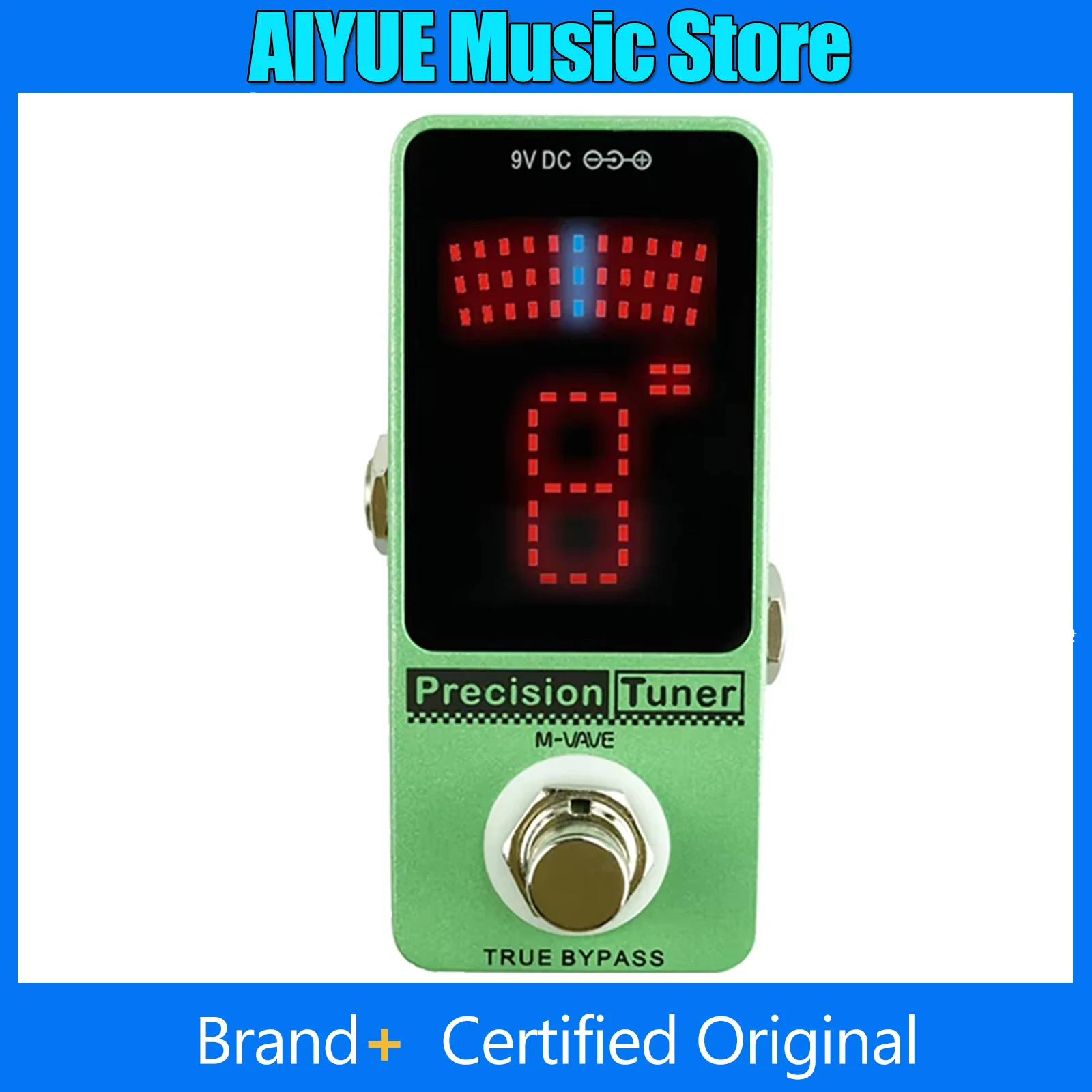 

M-VAVE тюнер, педаль эффектов для электрогитары, педаль-тюнер, прецизионный гитарный тюнер True Bypass со светодиодным дисплеем, аксессуары для гитары