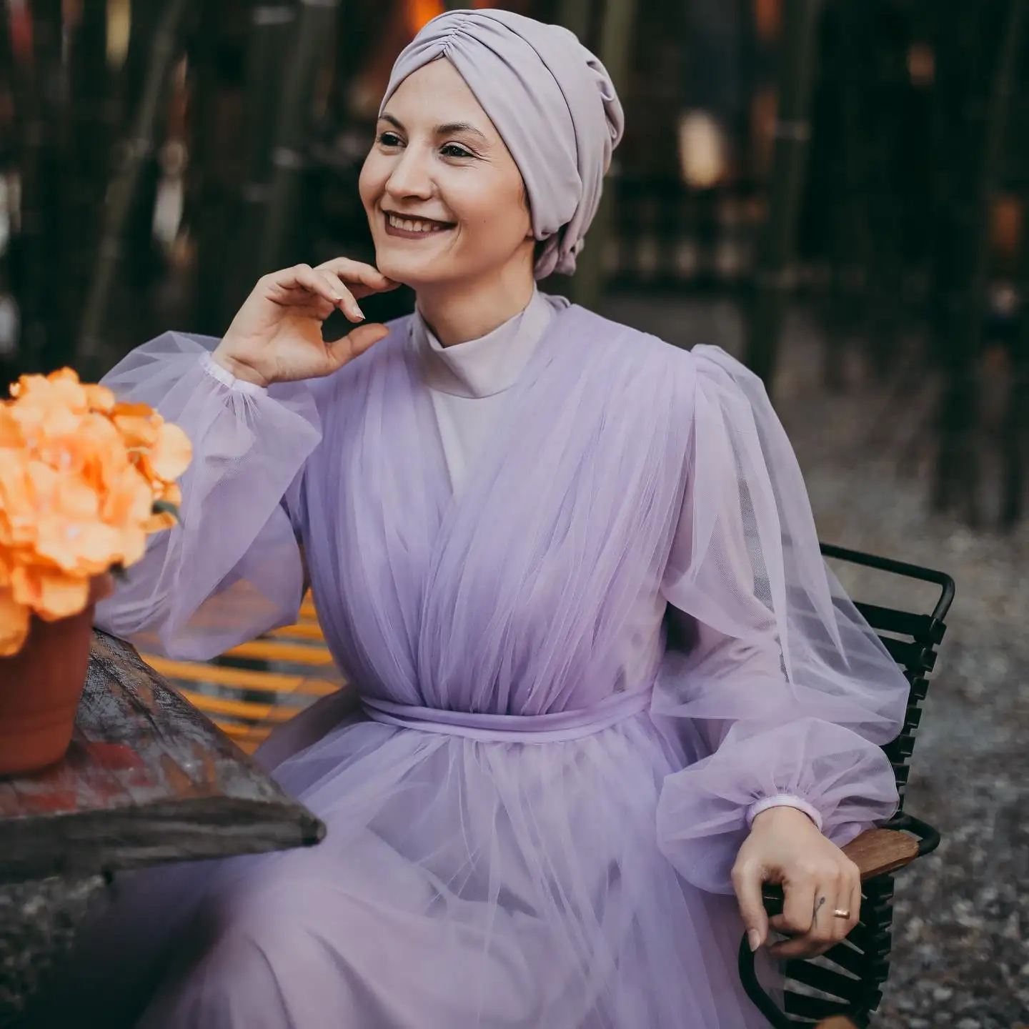 ชุดเดรสออกงานสำหรับหญิงตั้งครรภ์ผ้าทูลสีม่วง สำหรับถ่ายภาพ ชุดคลุมเจ้าสาวแขนยาวเซ็กซี่ ชุดราตรี ชุดนอน สั่งตัดได้