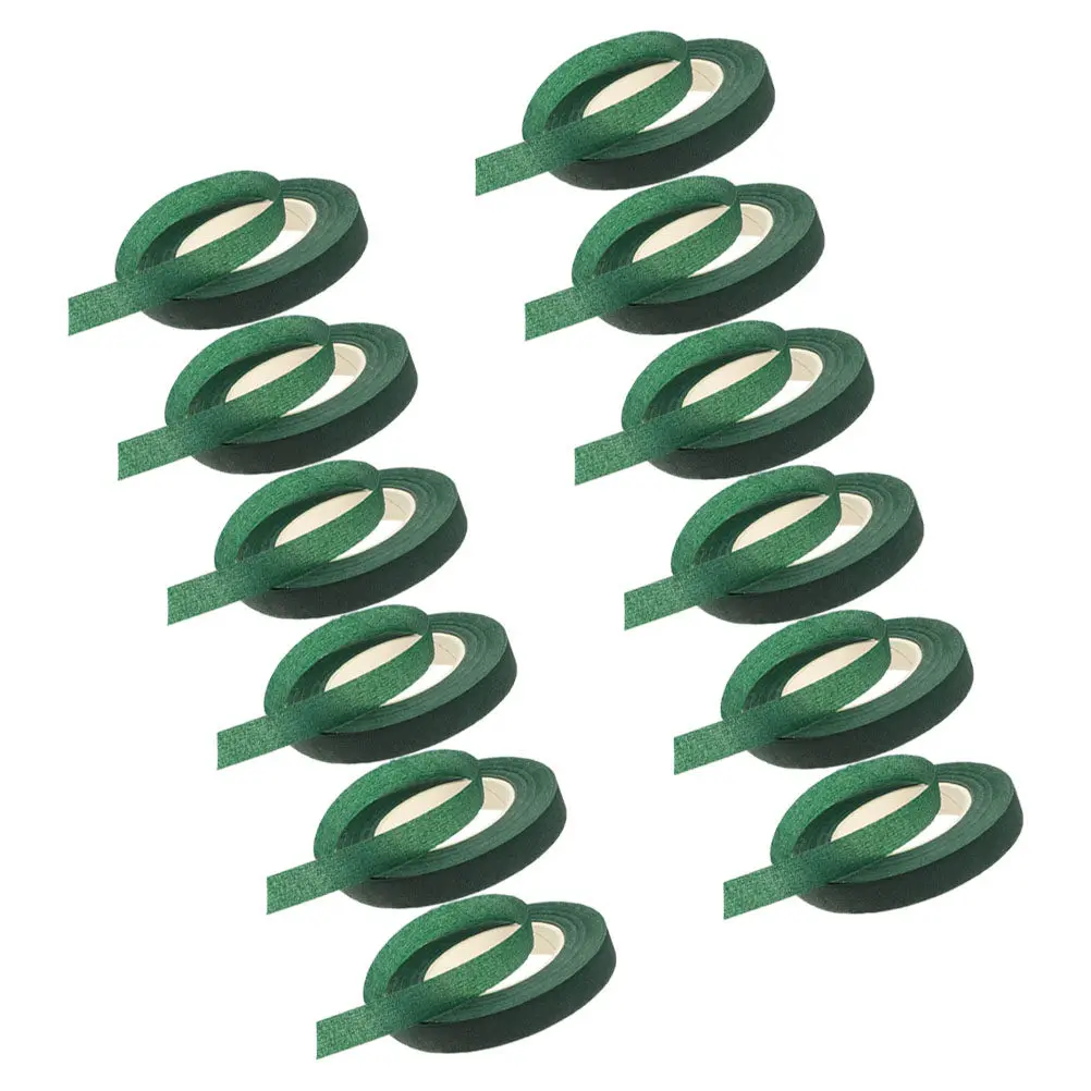 

12 Rolls Floral Tape for Flower Stem Wrapping Durable Crepe Paper Bouquet Floral Arrangement DIY Florist Supplies