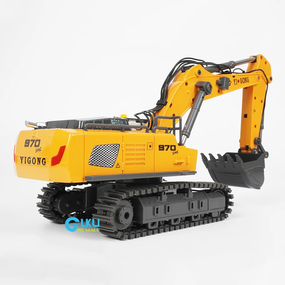 1/50 scale 970 die-cast excavator model RC building toy 360° rotation metal tracks movable arms gift for boys and collectors