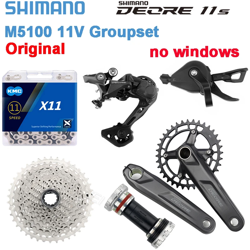 SHIMANO Deore m5100 11S Groupset M5100 SL+RD SGS Rear Derailleur MTB KMC X11 Chain M5100 42/51T 40/42/46/50/52T Cassette 11v Kit