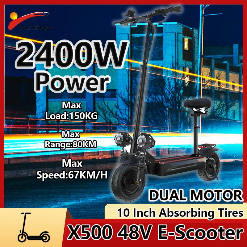 Electric Scooter 18AH Lithium Battery E Scooter 2400W Dual Motor Ebike 69KM/H Max Steep Patinete Eléctrico Adulto for Adults