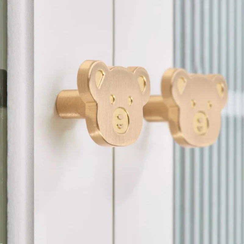 Brushed Brass Knobs Modern Creative Shapes Cabinet Pull Drawer Handle Wardrobe Cabinet Door Pulls  Children's Room Cabinet Pull