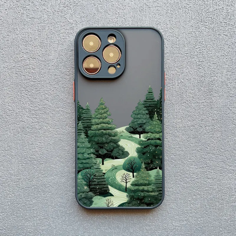 Nachtliche Schneeberg-Wald-Szenerie Handyhülle für iPhone 17 Pro Max 15 14 Pro Max Plus 16 13 12 Mini 11 Pro Max XR XS X Schutzhüllen – Detail 6