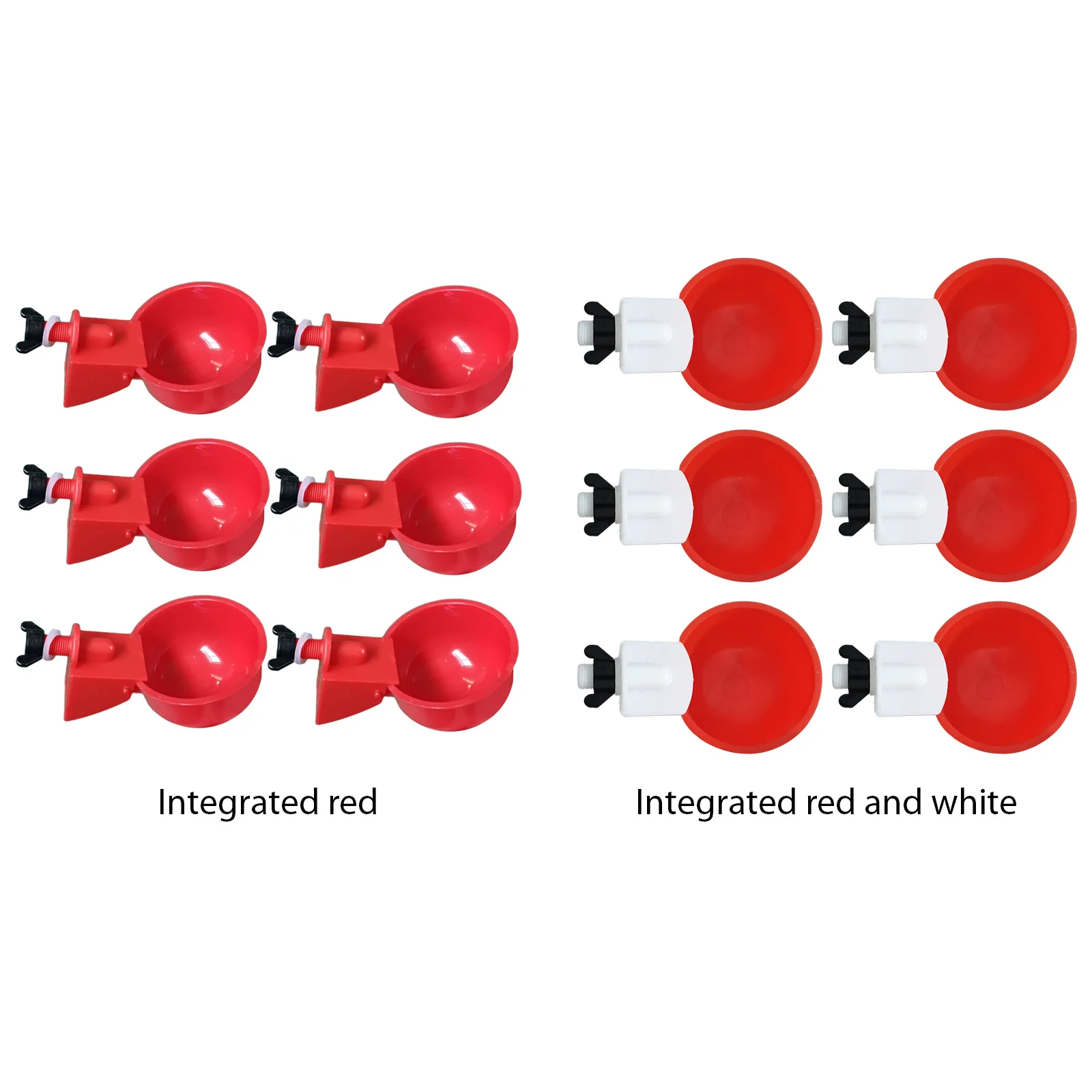 6Pcs Poultry Drinking Bowl Feeder Waterproof Automatic Chicken Feeder Farm Animal Drinking Water Feeder Chick Coop Accessories