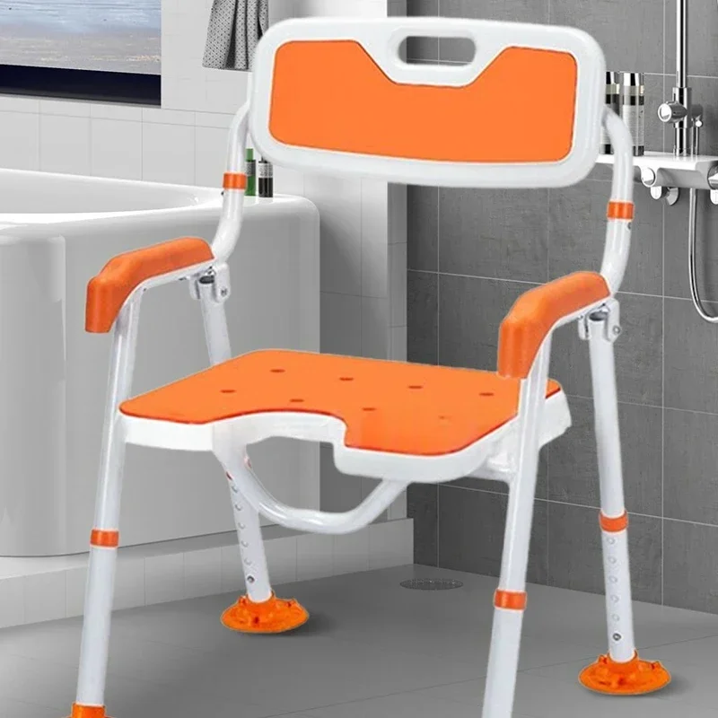 Exquisite Multi-functional Solid Foldable Elderly Bath Chair Aluminum Alloy Toilet Bathroom Bath Chair