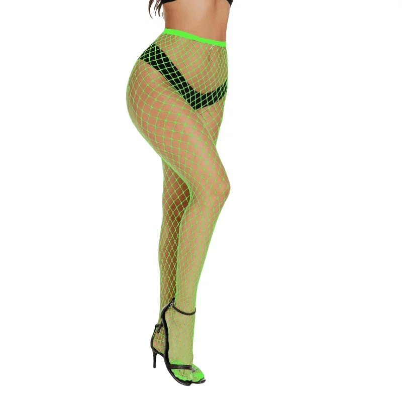 Plus Size Panty Dames Hoge Taille Panty Groene Kleur Visnet Kousen Erotische Bodystockings Ondergoed Party Club Dragen Sokken