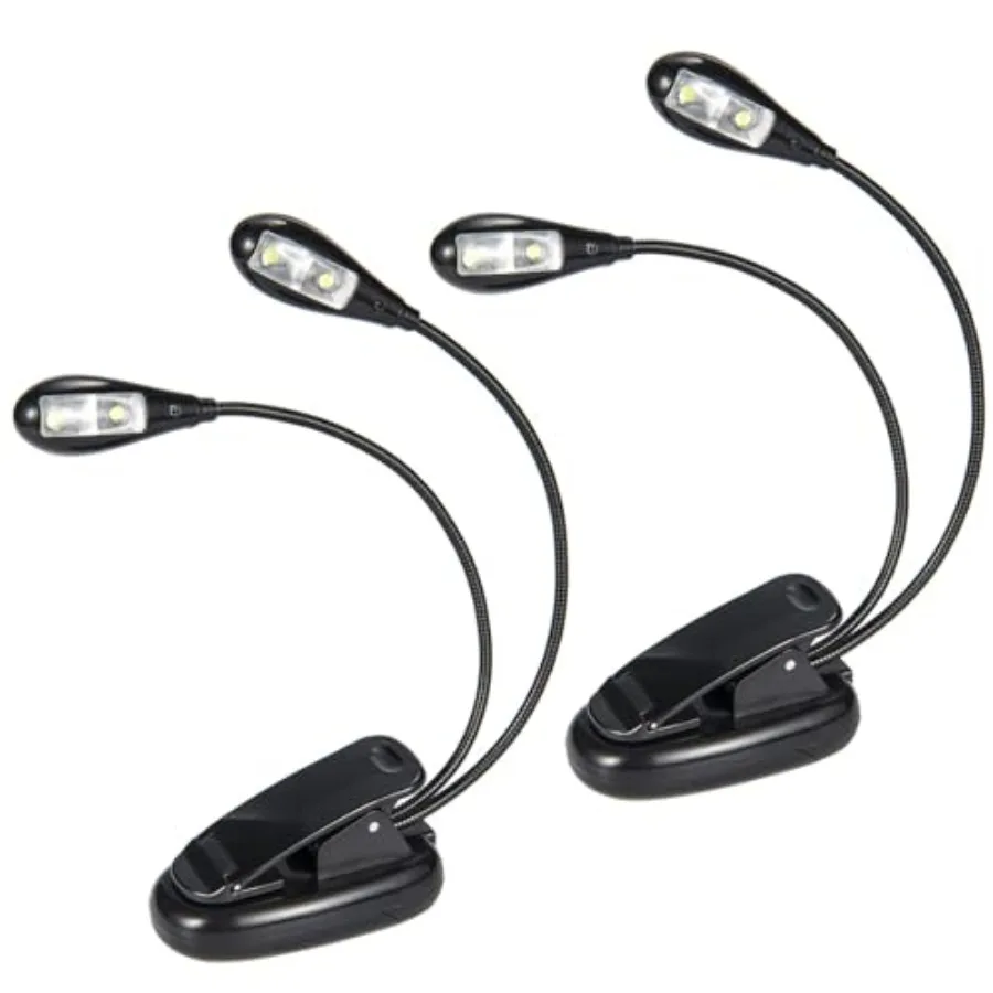 

Music Stand Light, Music Stand Light Clip On, Book Lights USB and AAA Battery Operated, Reading Lamp in Bed, 2 Brightness Level