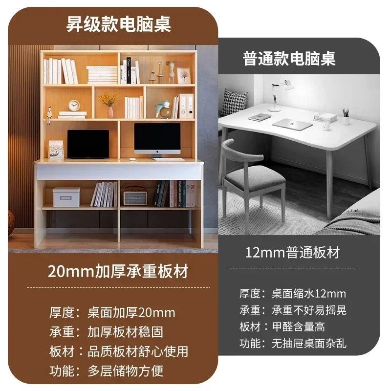 Bookshelf Integrated Computer Desk Desktop Home Bedroom Student Study Double Writing Desk Simple Office Table