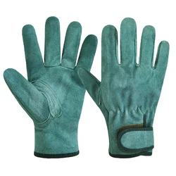 Guantes de trabajo de cuero para hombres, soldadura, construcción, jardinería, trabajo pesado, a prueba de puñaladas, resistentes al desgaste, antideslizantes, resistentes a Cortes